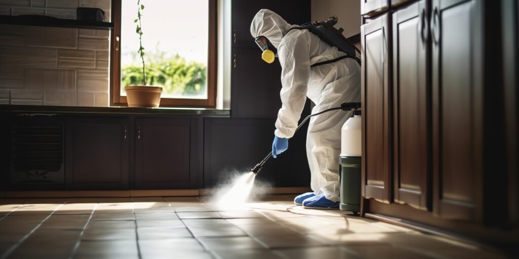 IPM Pest Control working in a house in Los Angeles
